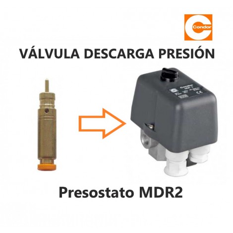 ✓ Válvula de descarga Presión Presostato Condor MDR2